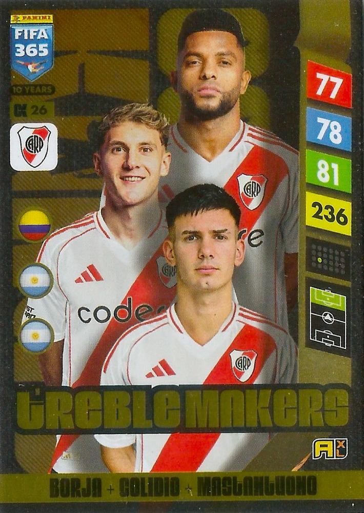 CK26 - Miguel Borja / Facundo Colidio / Franco Mastantuono - River Plate - Treble Makers / Upgrade