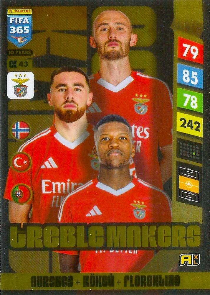 CK43 - Fredrik Aursnes / Orkun Kökçü / Florentino Luís - SL Benfica - Treble Makers / Upgrade